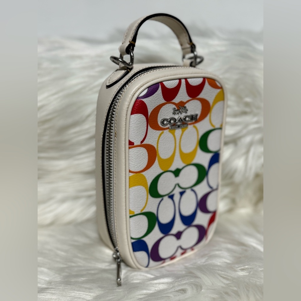 Eva Phone Crossbody In Rainbow Signature Canvas